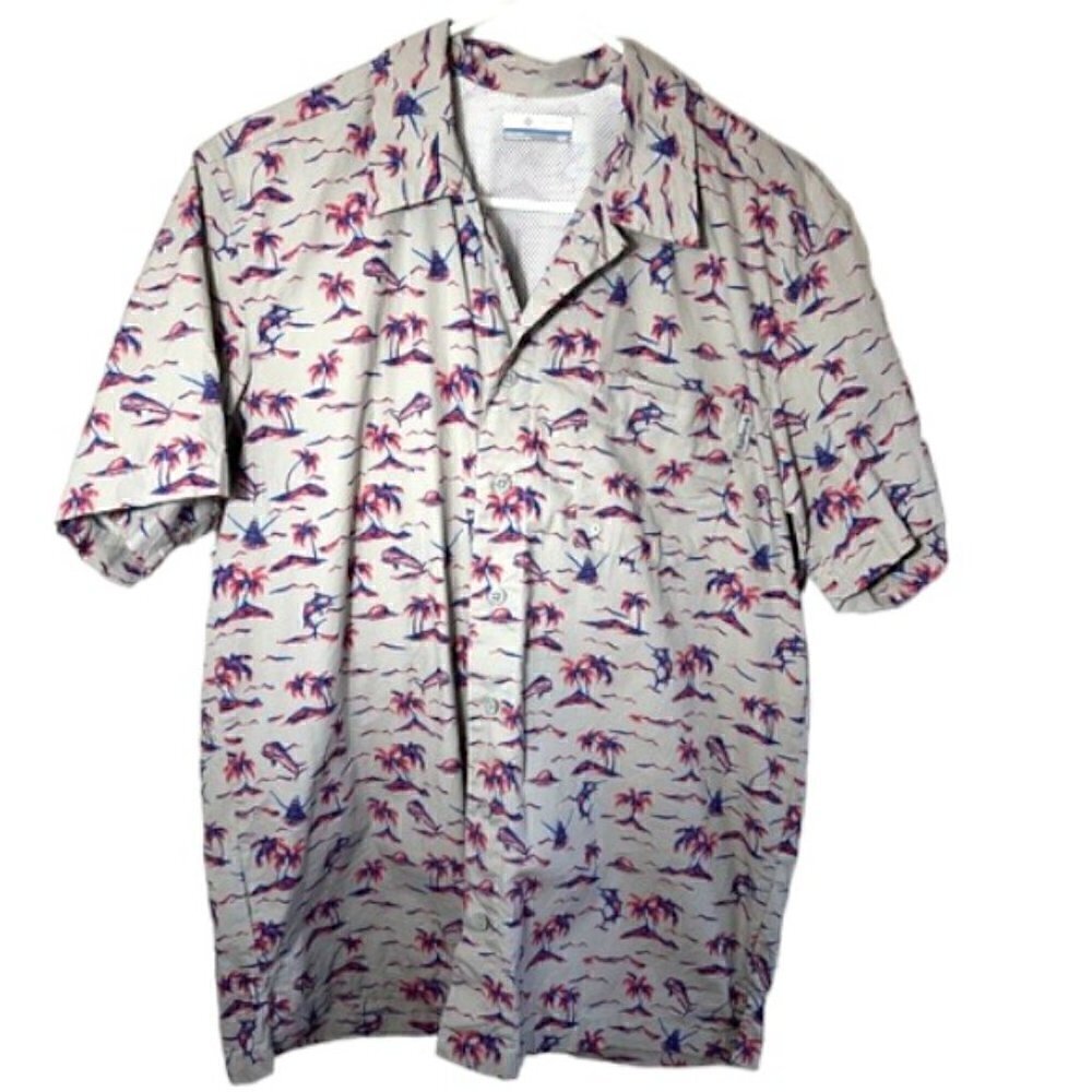 Columbia Men’s Swordfish PFG Button Up Shirt Size Small